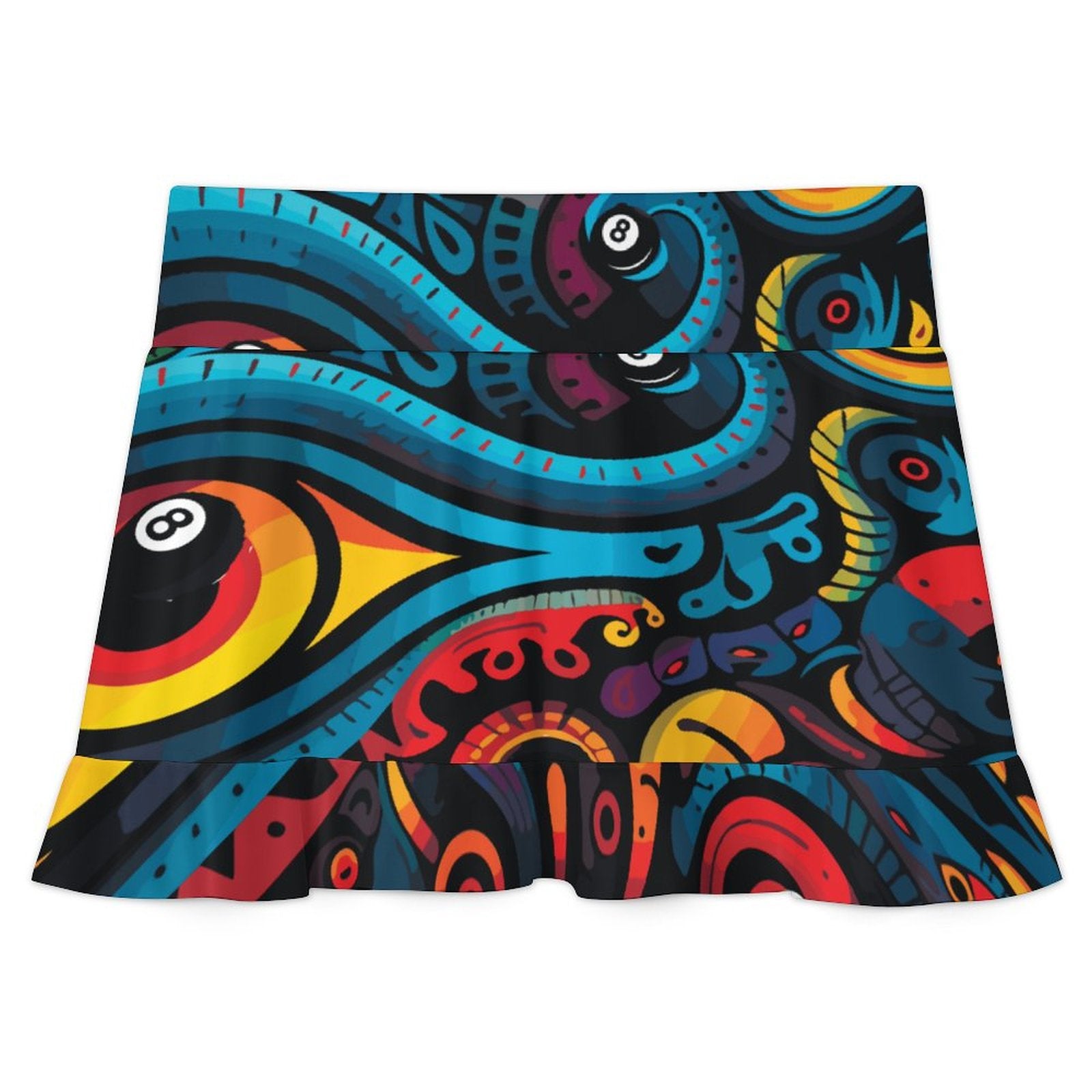 180gsm Ruffled Yoga Skort with Pockets(All-Over Printing)
