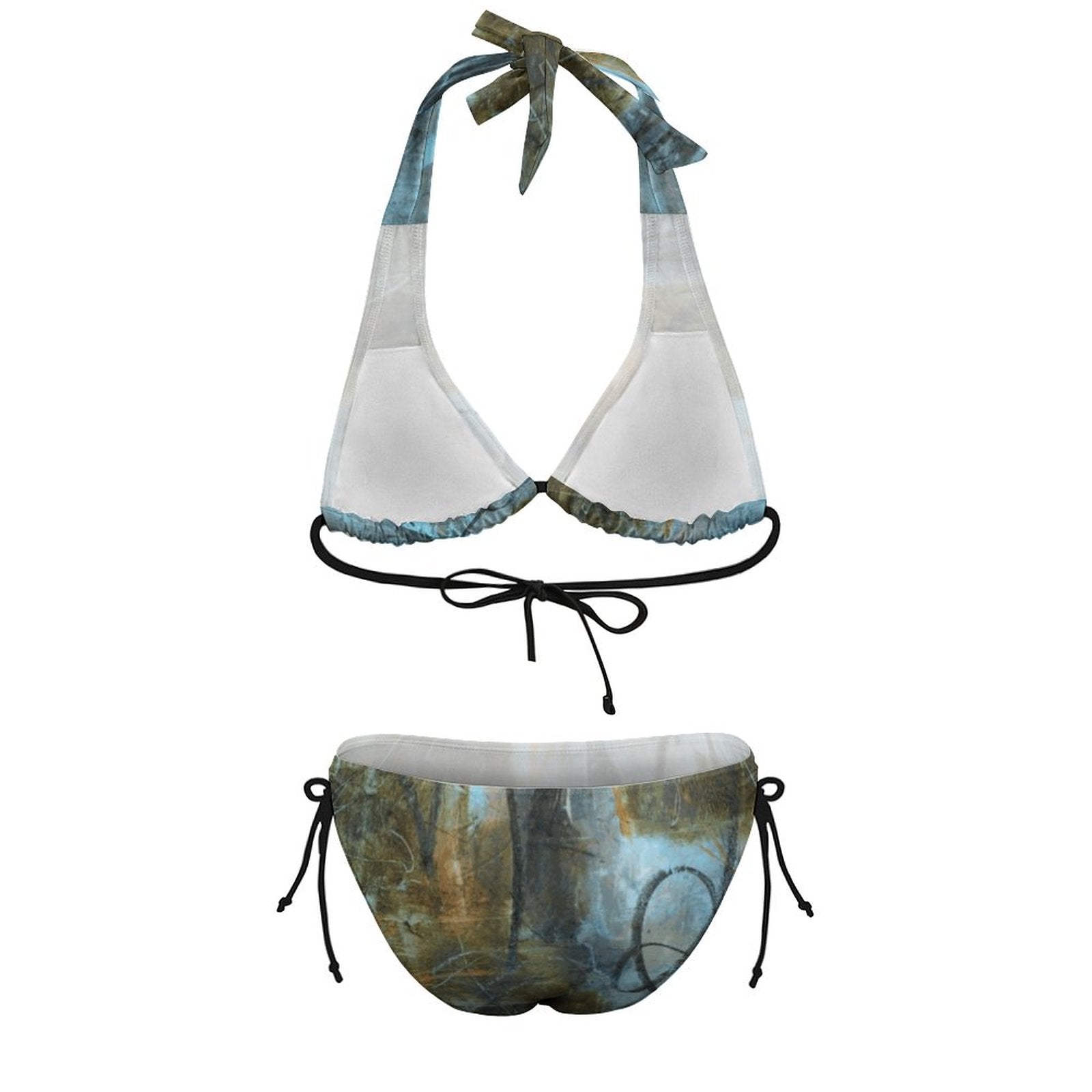Plus Size Women‘s Halter Bikini Set(All-Over Printing)