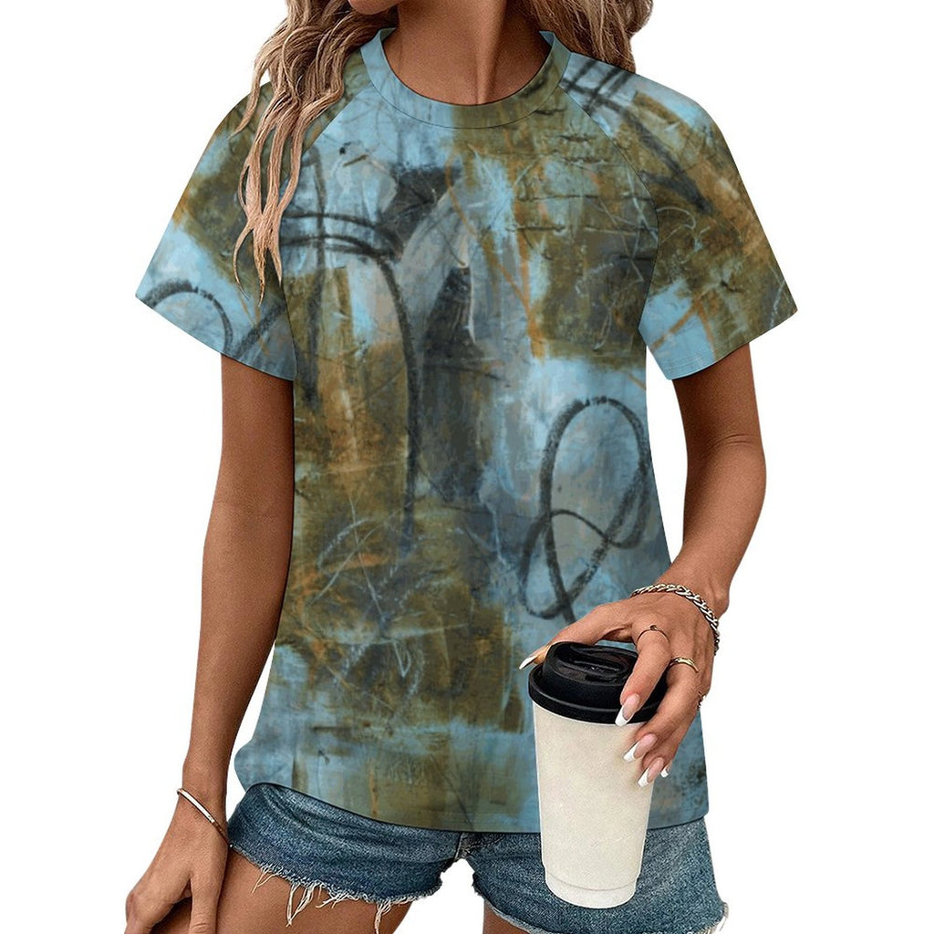 180gsm Women's Raglan T-shirt(All-Over Printing)