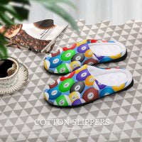 Pool Balls Cotton Women's Slippers – Comfortable Indoor House Slippers