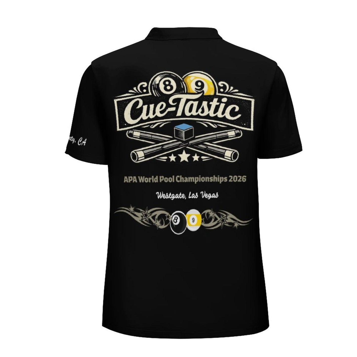 Team Shirt: Cue-Tastic Mens Golf Polo