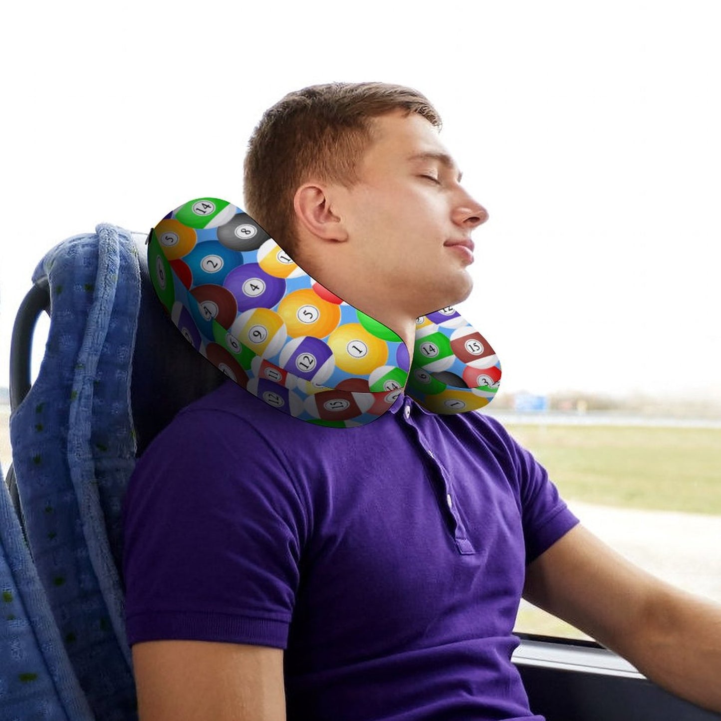 Poolball Memory Foam Neck Pillow – Travel & Car Support Cushion