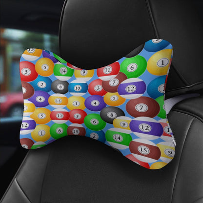 Poolball Car Headrest Pillow Set – Memory Foam Neck Support Cushions (2PCS)