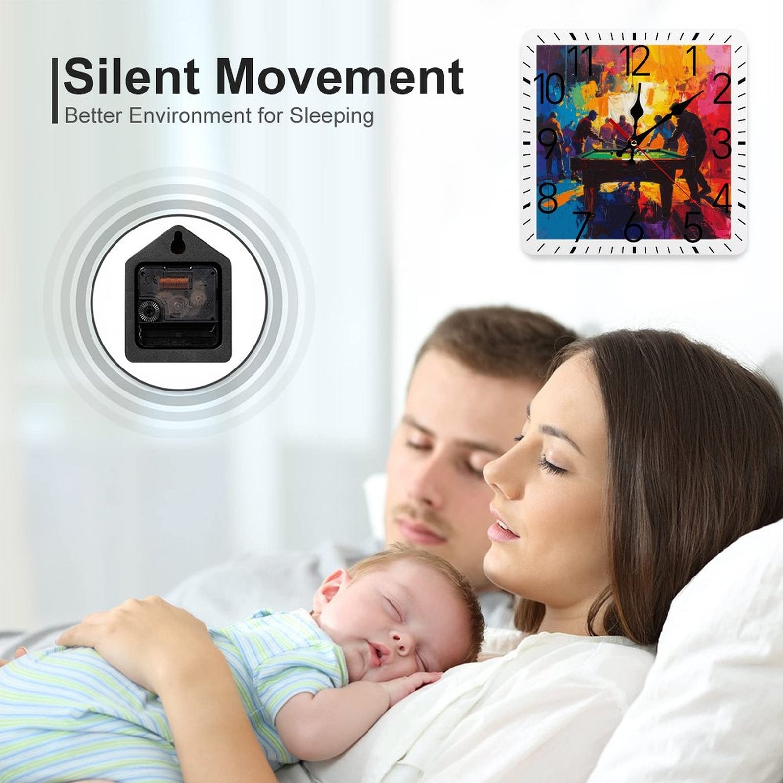 Square Wall Clock-9.8"x9.8"/25x25cm