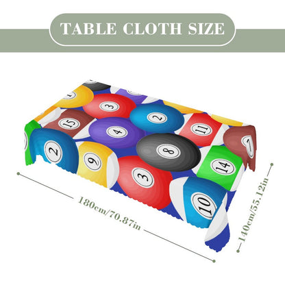 Poolball Rectangular Tablecloth – Billiards-Inspired Table Cover