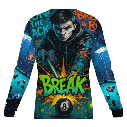 "Chalked Up” Ice Silk Long Sleeve Pool Player Shirt – UPF 50+ Quick-Dry Performance Wear