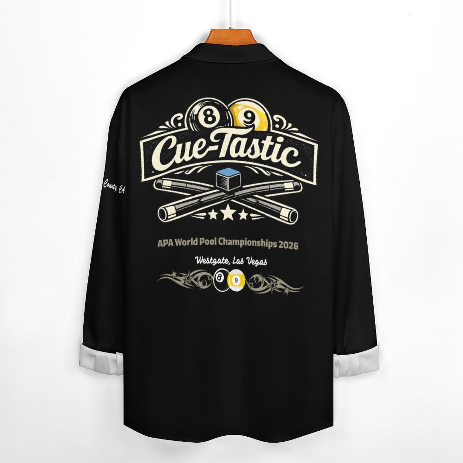 Cue-Tastic Team Shirt - Men's Long Sleeved Lapel Collar Shirt