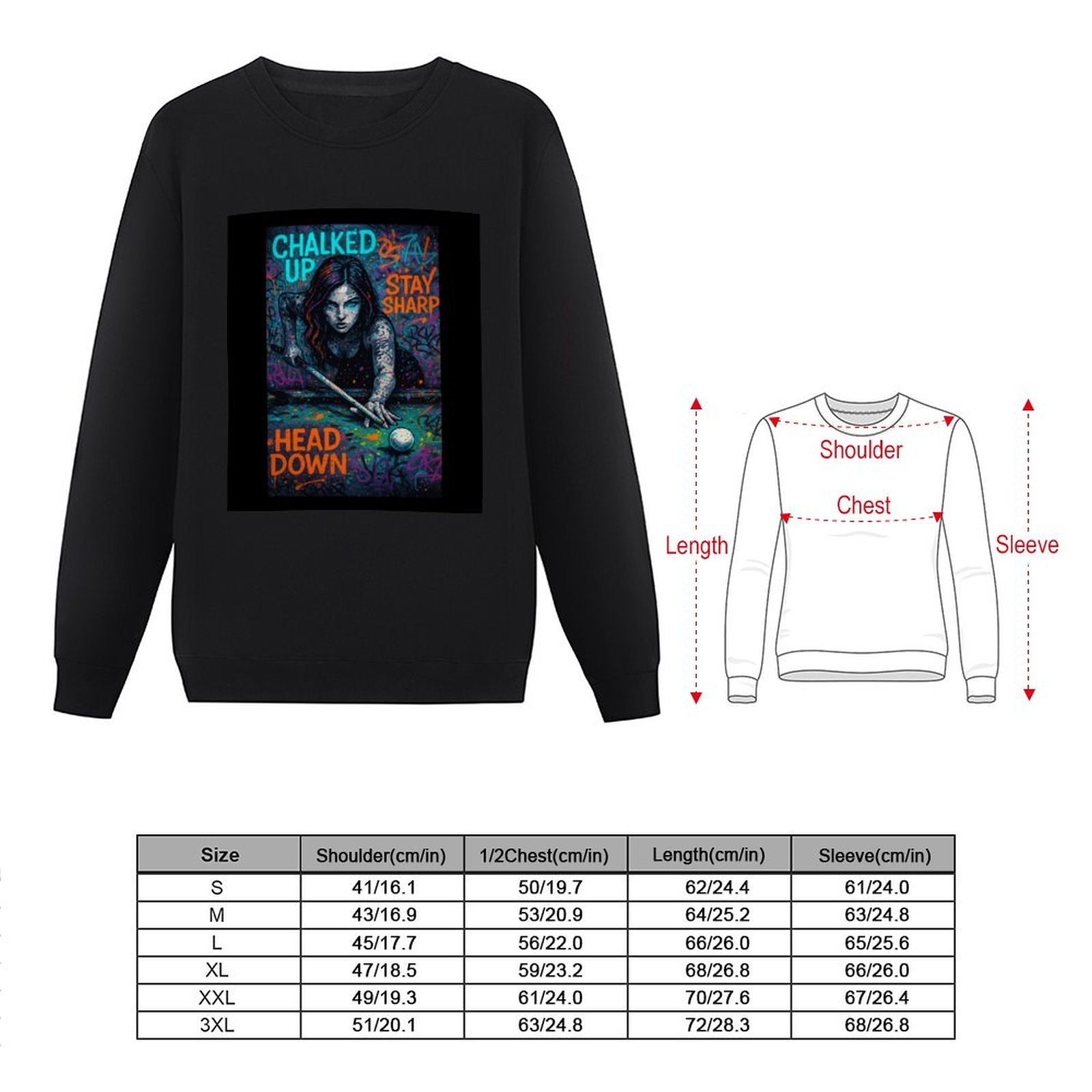 Chalked Up Women’s Printed Cotton Sweatshirt – Front Graphic
