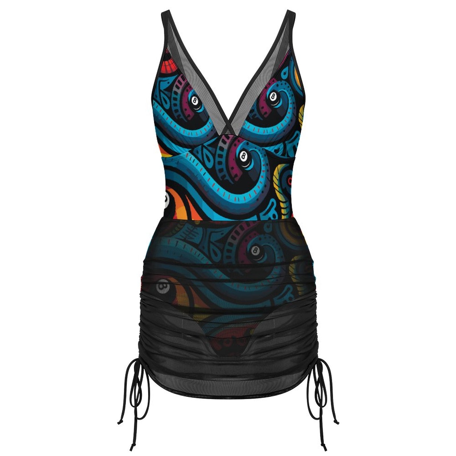 Dead Stroke Mesh One Piece Swimsuit For Women(