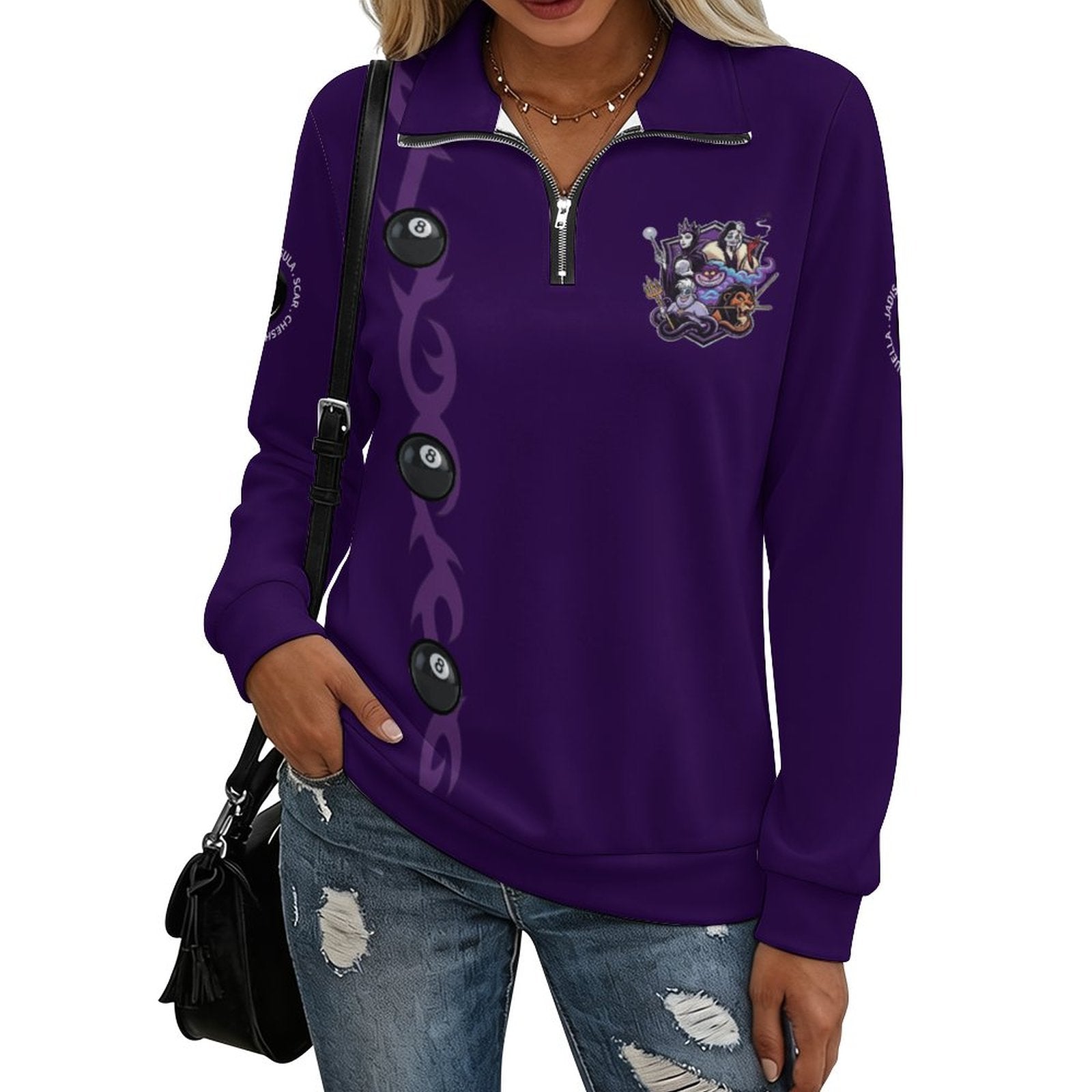 The Villains Zipper Women's Pullover Sweatshirt