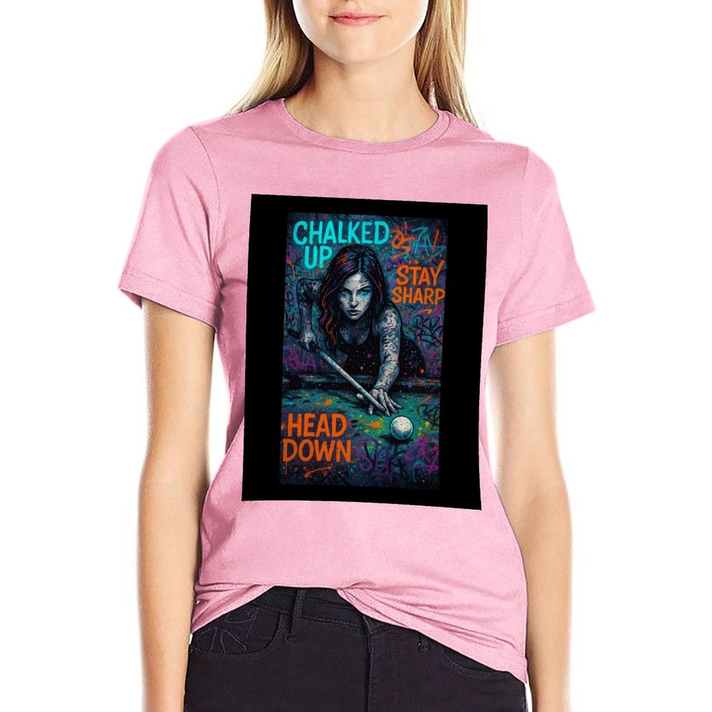 Chalked Up – Women’s Front Print Graphic T-Shirt