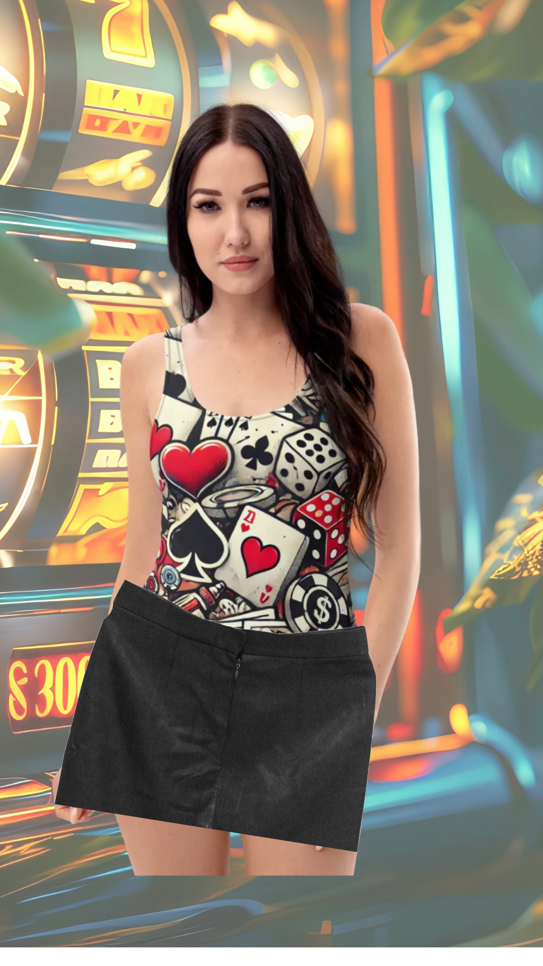 Hearts and Spades Casino One piece Body suit