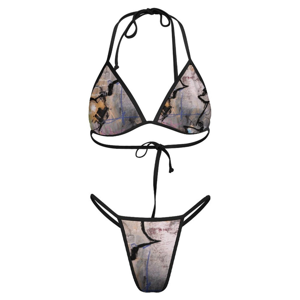 2-Piece Thong Triangle Bikini Set(All-Over Printing)