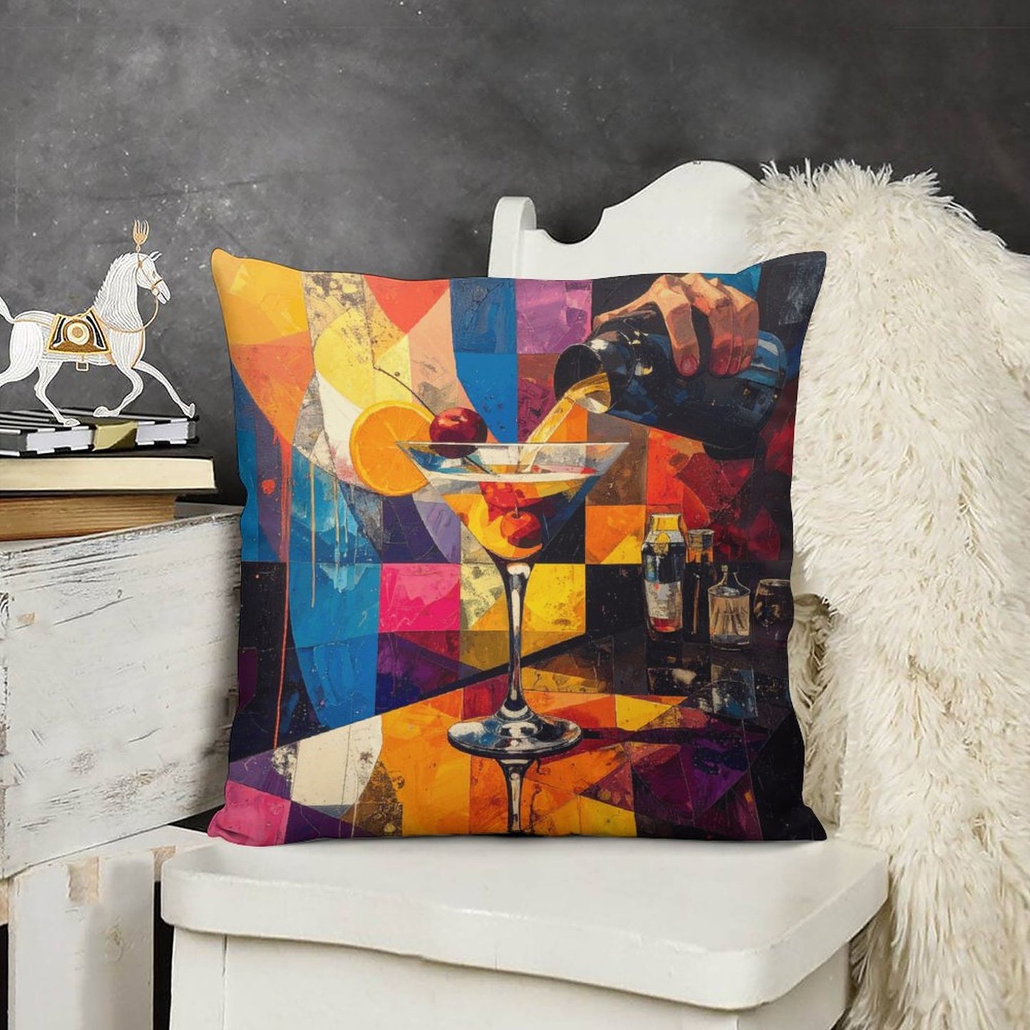 Short Plush Pillow Cover(Dual-sided Printing)