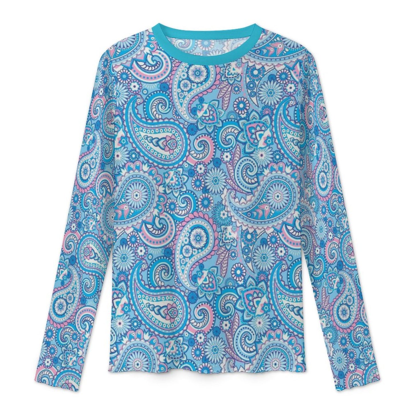 City Apparel - Women's  Long Sleeve Paisley Mesh Shirt
