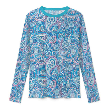City Apparel - Women's  Long Sleeve Paisley Mesh Shirt