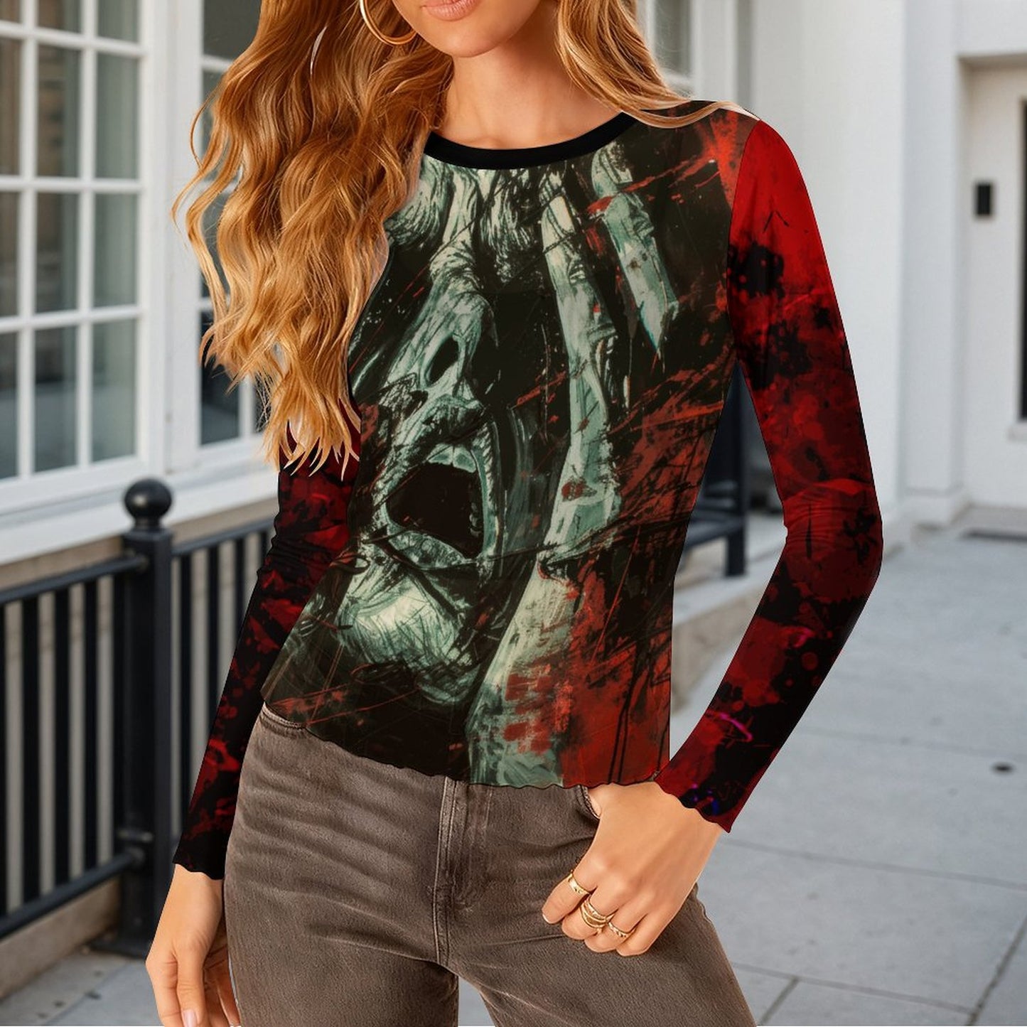 100gsm Long Sleeve Mesh T-Shirt(All-Over Printing)