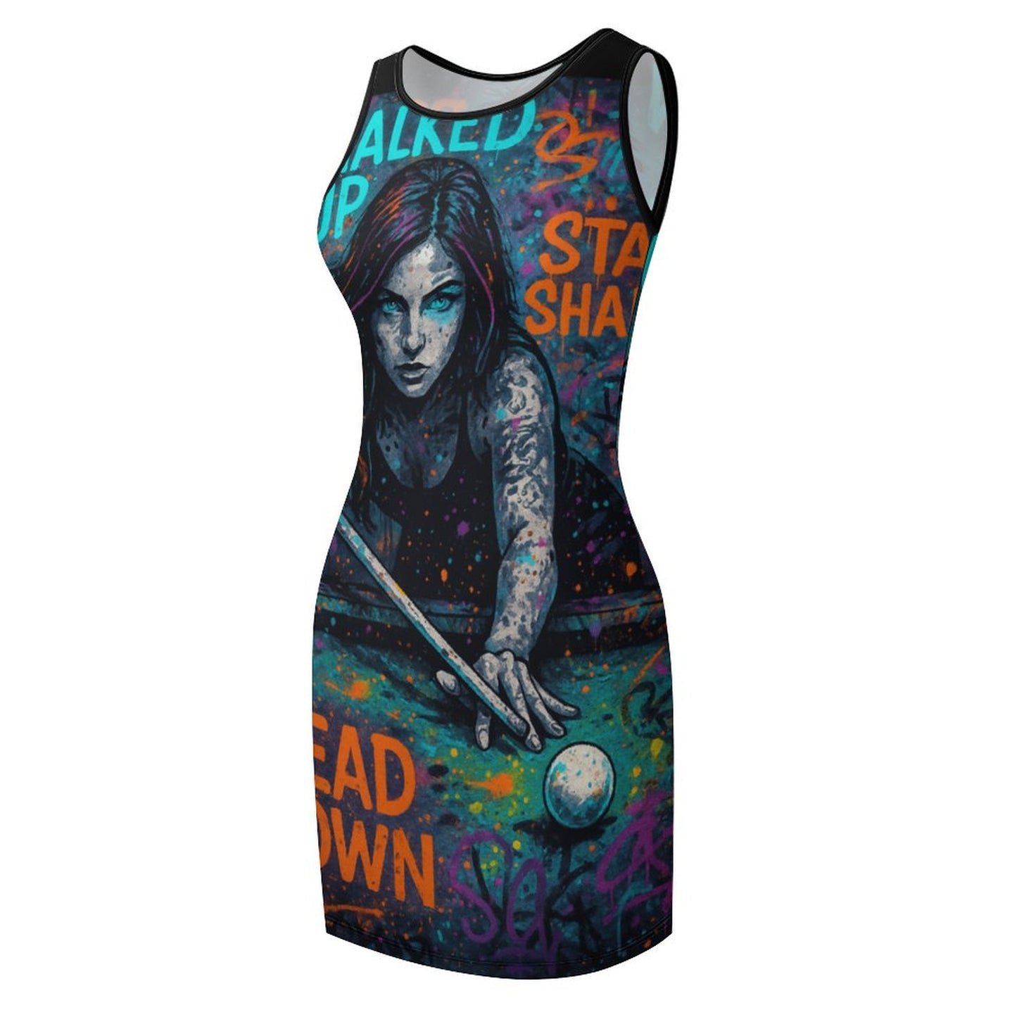 Chalked Up Sleeveless Ladies Tank Dress