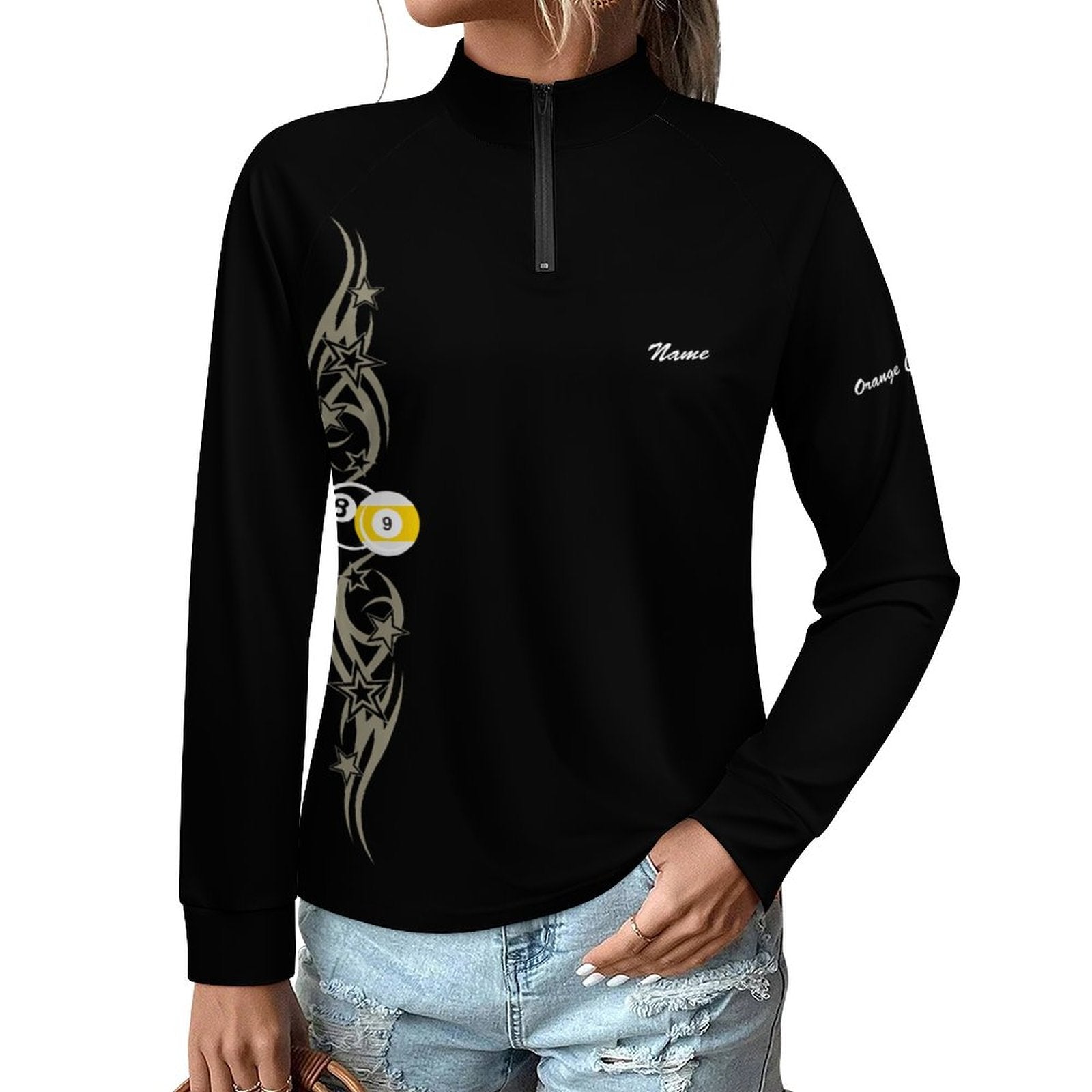 Cue-Tastic Team Shirt - Long Sleeved Quick Dry Top with zipper