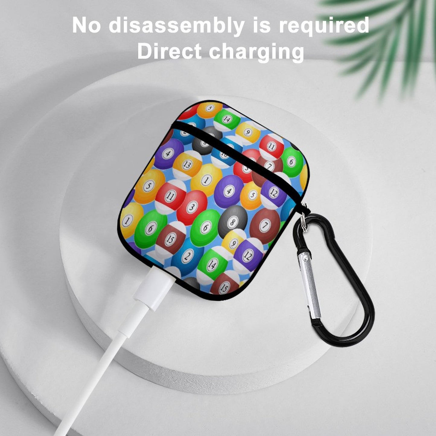 Poolballs AirPods Case – Protective PC Cover with Keychain (AirPods 1 & 2)