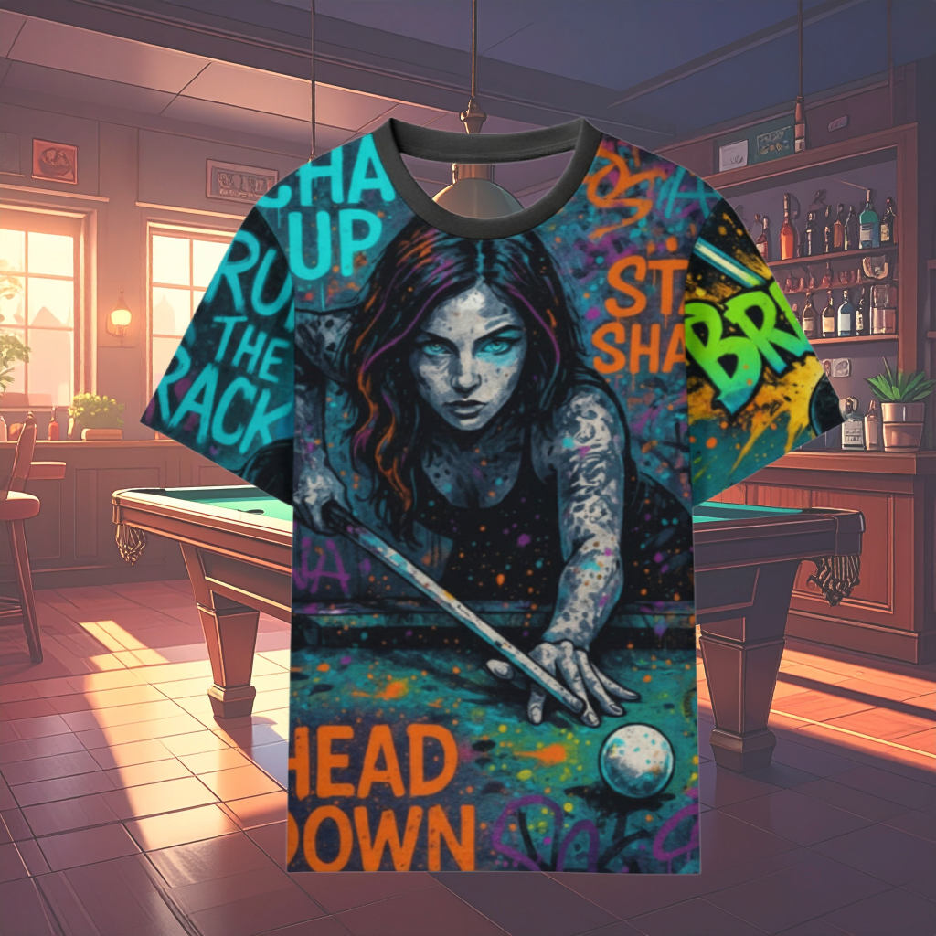 "Chalked Up"  Billiards Graphic Men’s T-Shirt –  Soft Touch, Ultra-Vivid Design