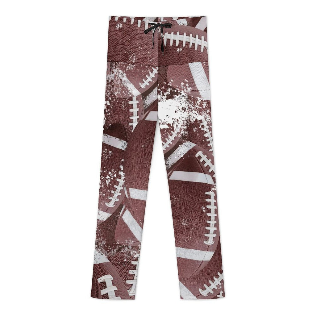 Women’s Straight-Leg Drawstring Football Yoga Pants – Soft Stretch Comfort