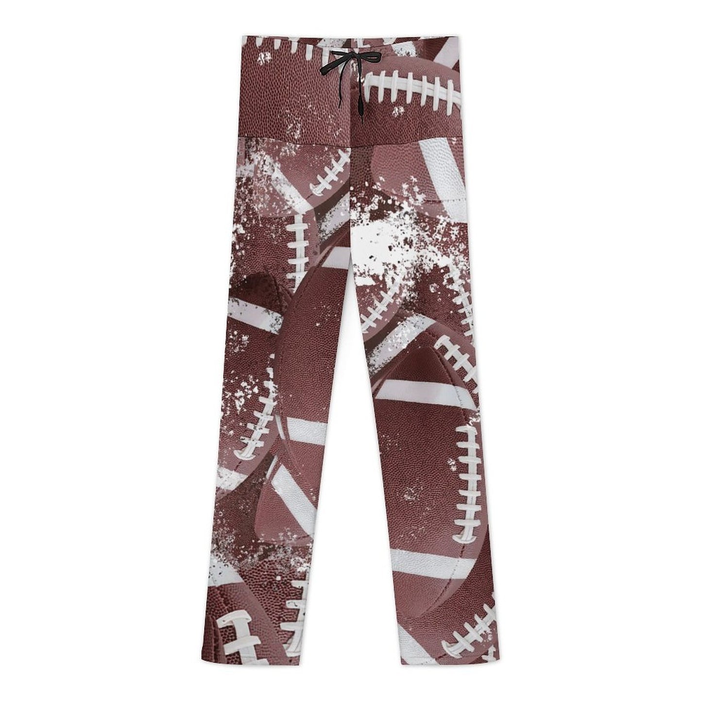 Women’s Straight-Leg Drawstring Football Yoga Pants – Soft Stretch Comfort