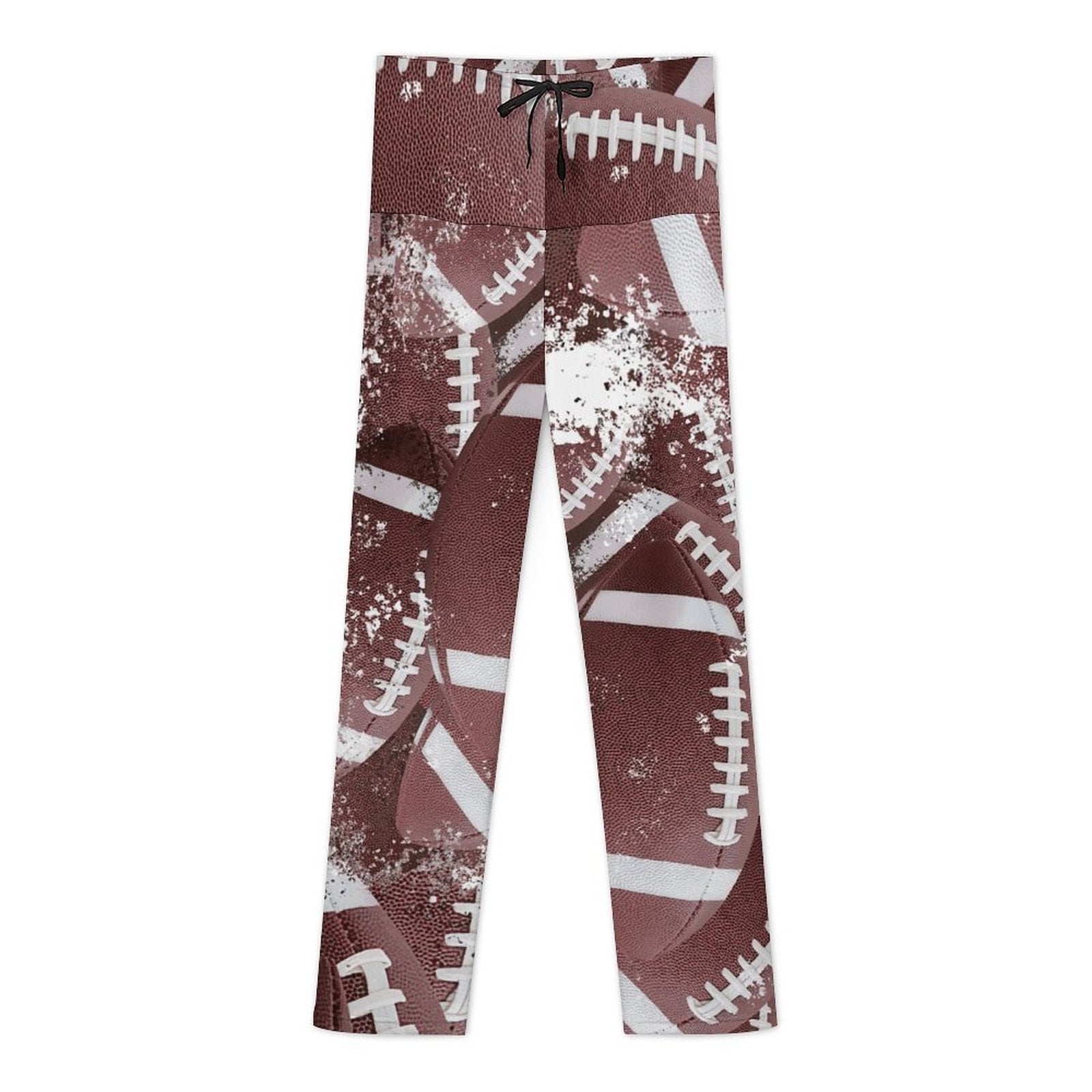 Women’s Straight-Leg Drawstring Football Yoga Pants – Soft Stretch Comfort