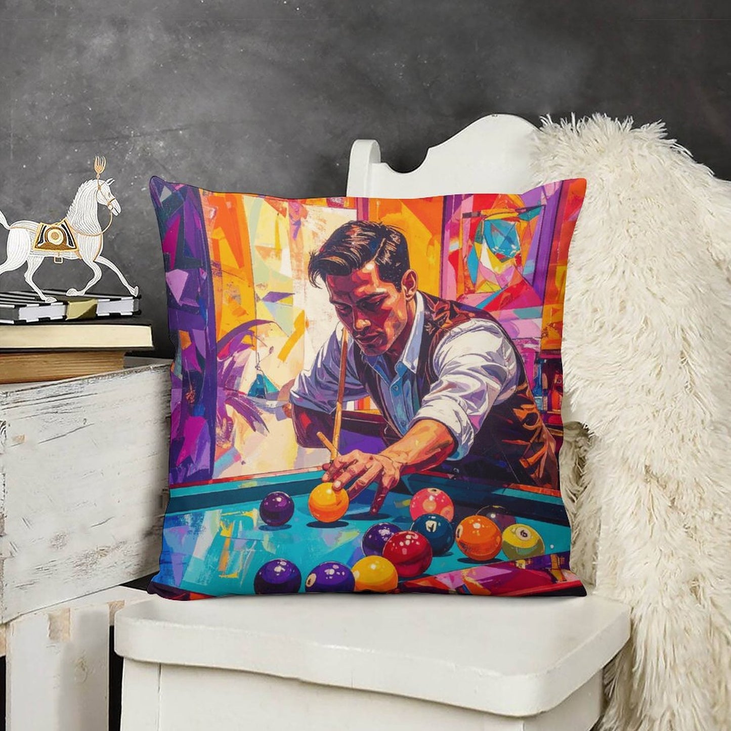Short Plush Pillow Cover(Dual-sided Printing)