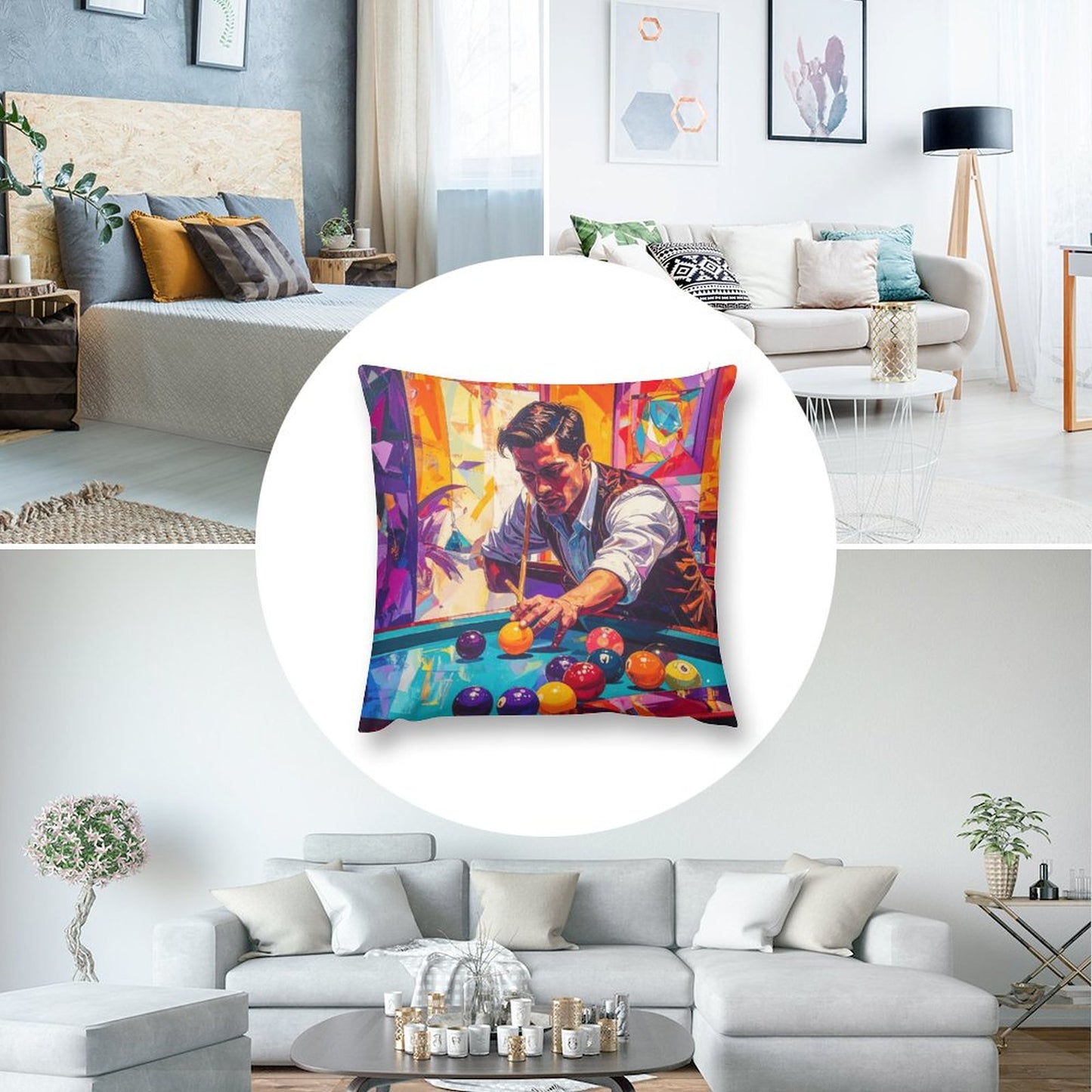 Short Plush Pillow Cover(Dual-sided Printing)