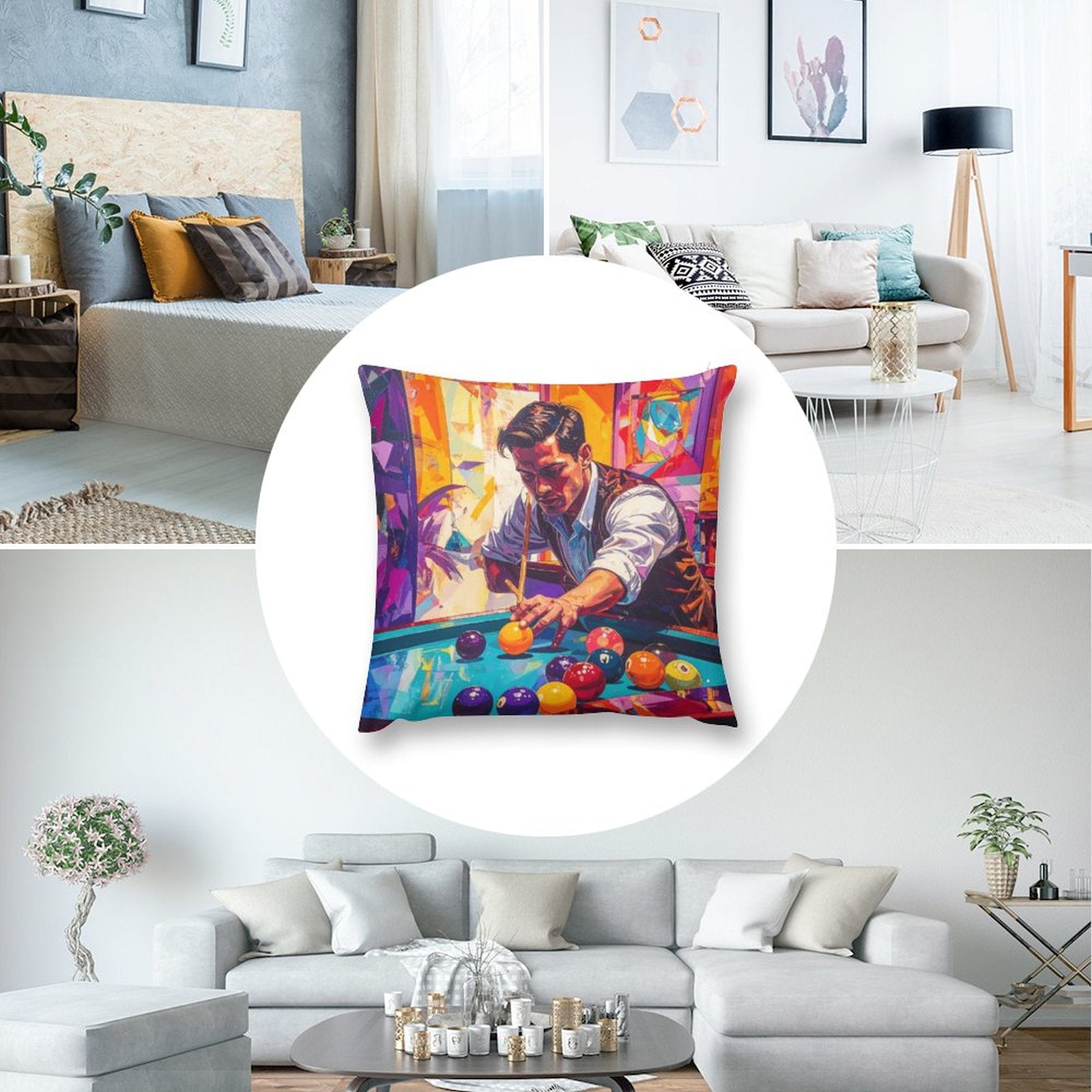 Short Plush Pillow Cover(Dual-sided Printing)