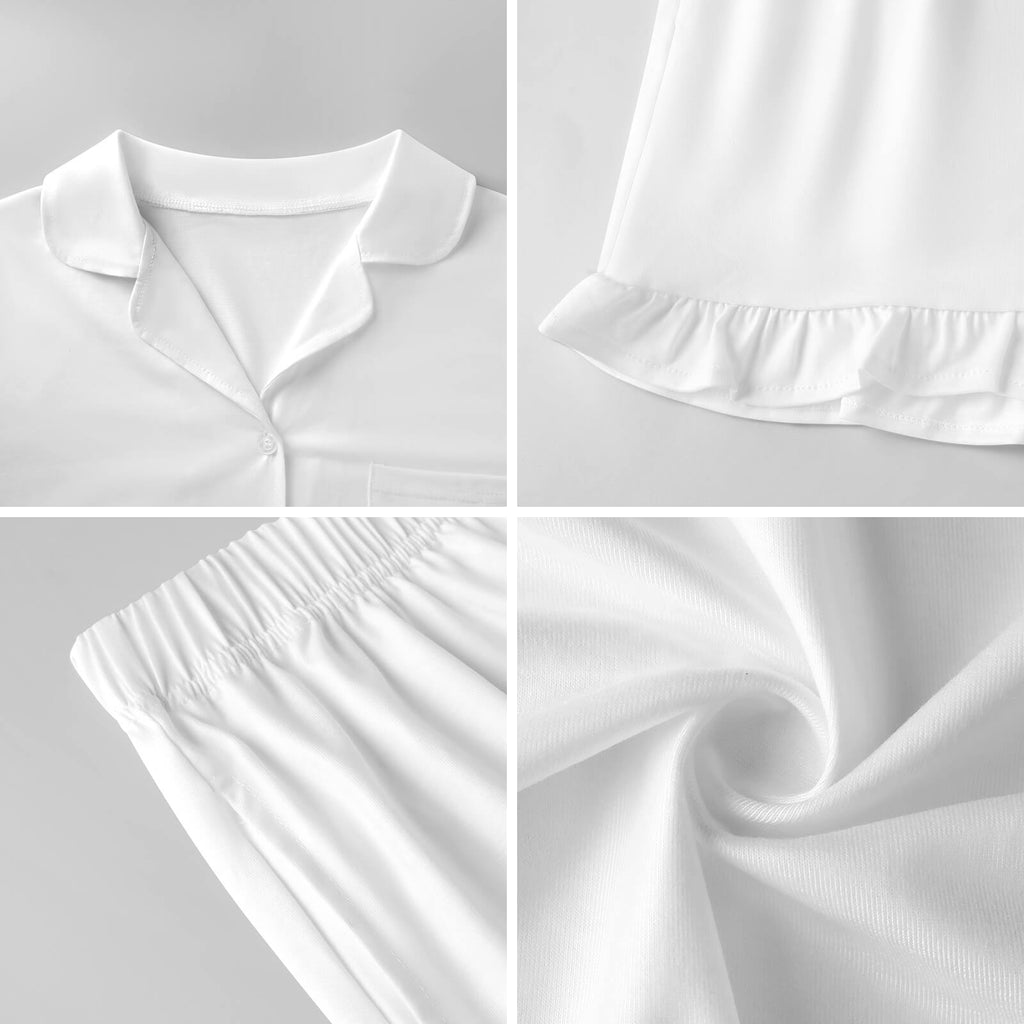 City Collection - Women's Ruffled Short-Sleeve Pajama Set
