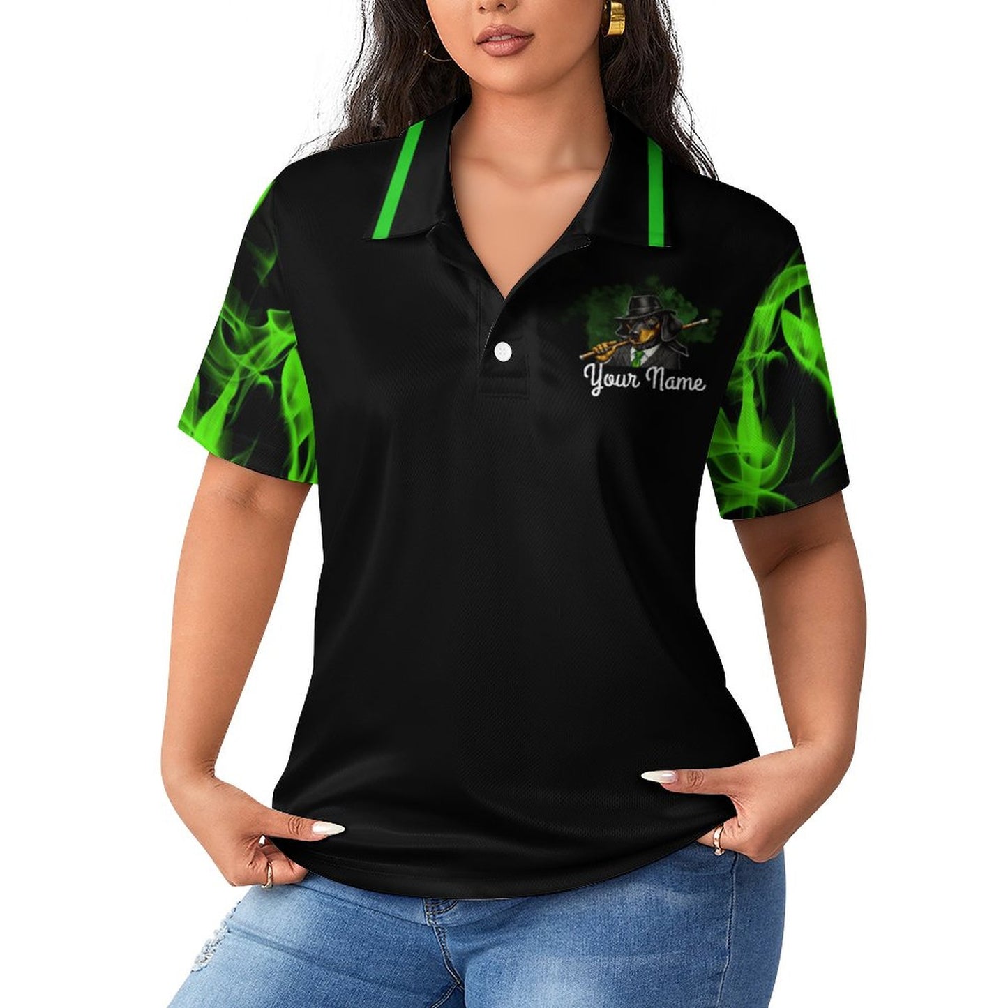 High I-Cue MN - Women's POLO Shirt Smoked sleeves