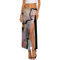 City Collection - Sheer Mesh Skirt with High Slit