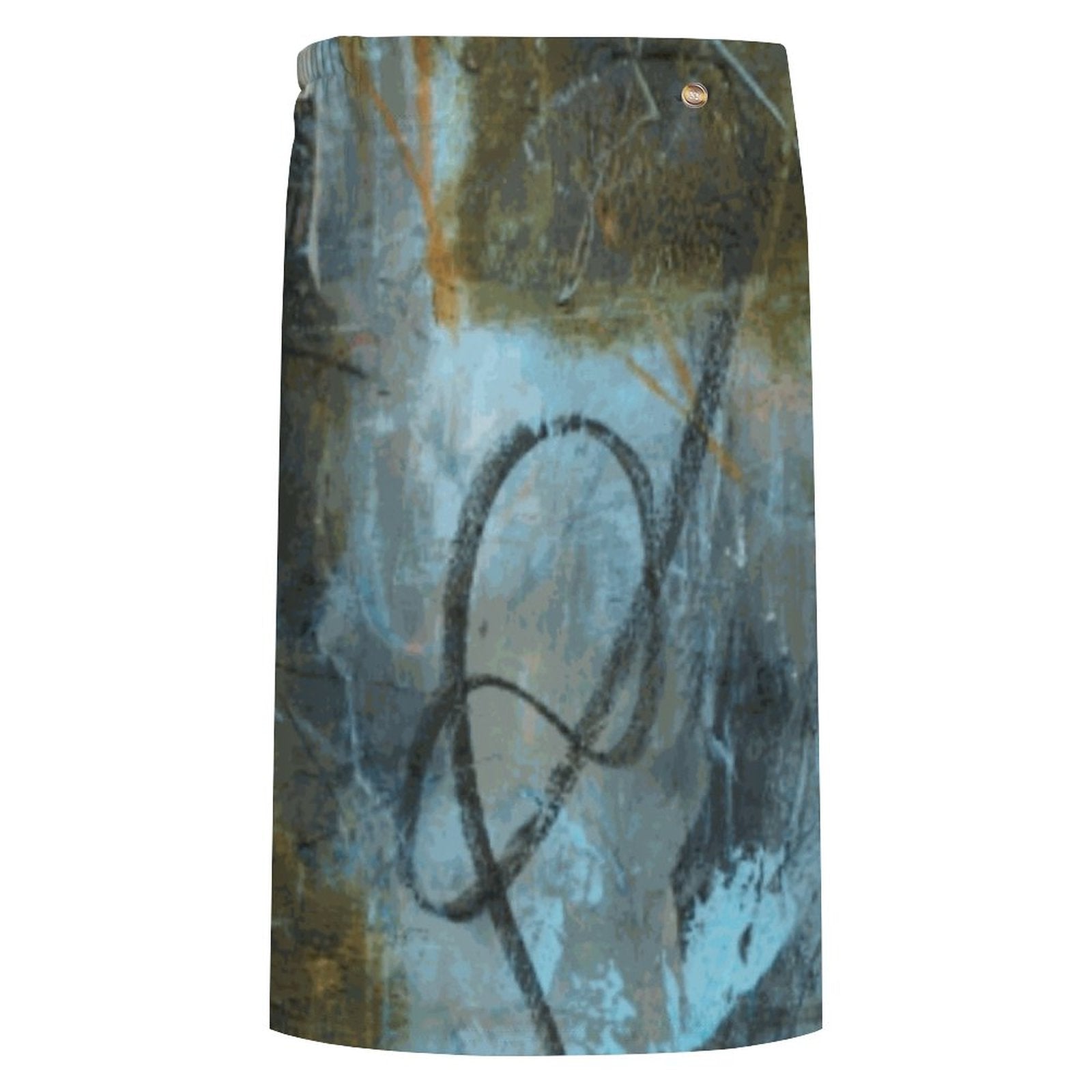 Blue Felt Men's Button Up Cover-up