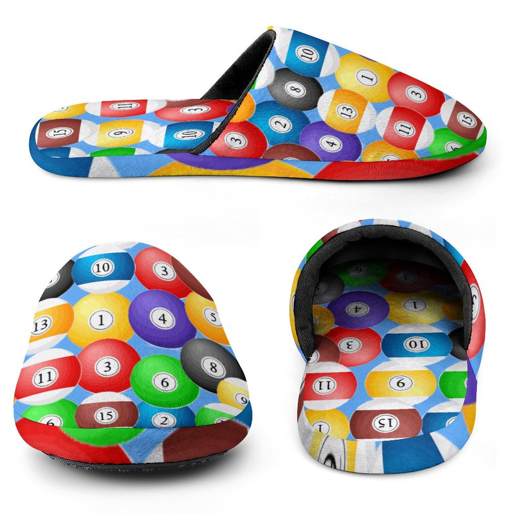Pool Balls Collection - Women's Flannel Cotton Slippers