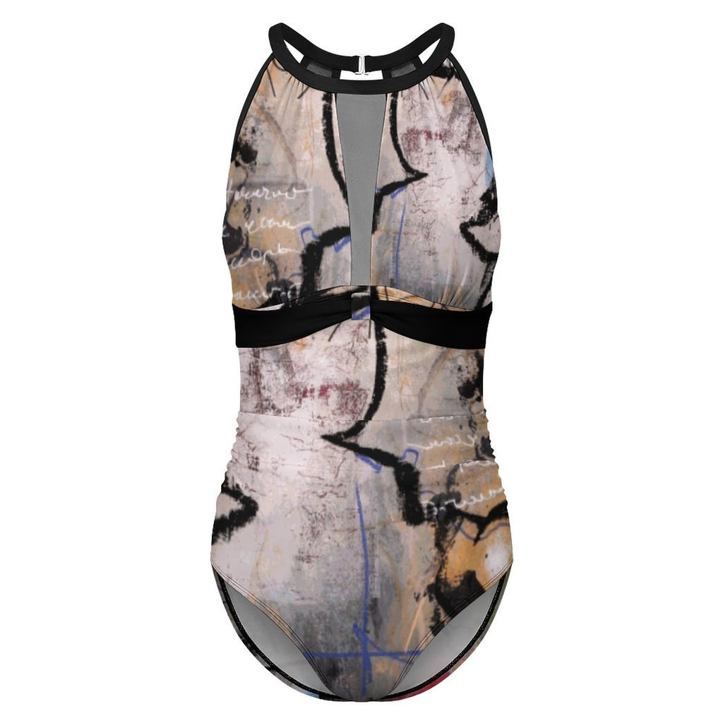 City Collection - Sheer Mesh One-Piece Swimsuit