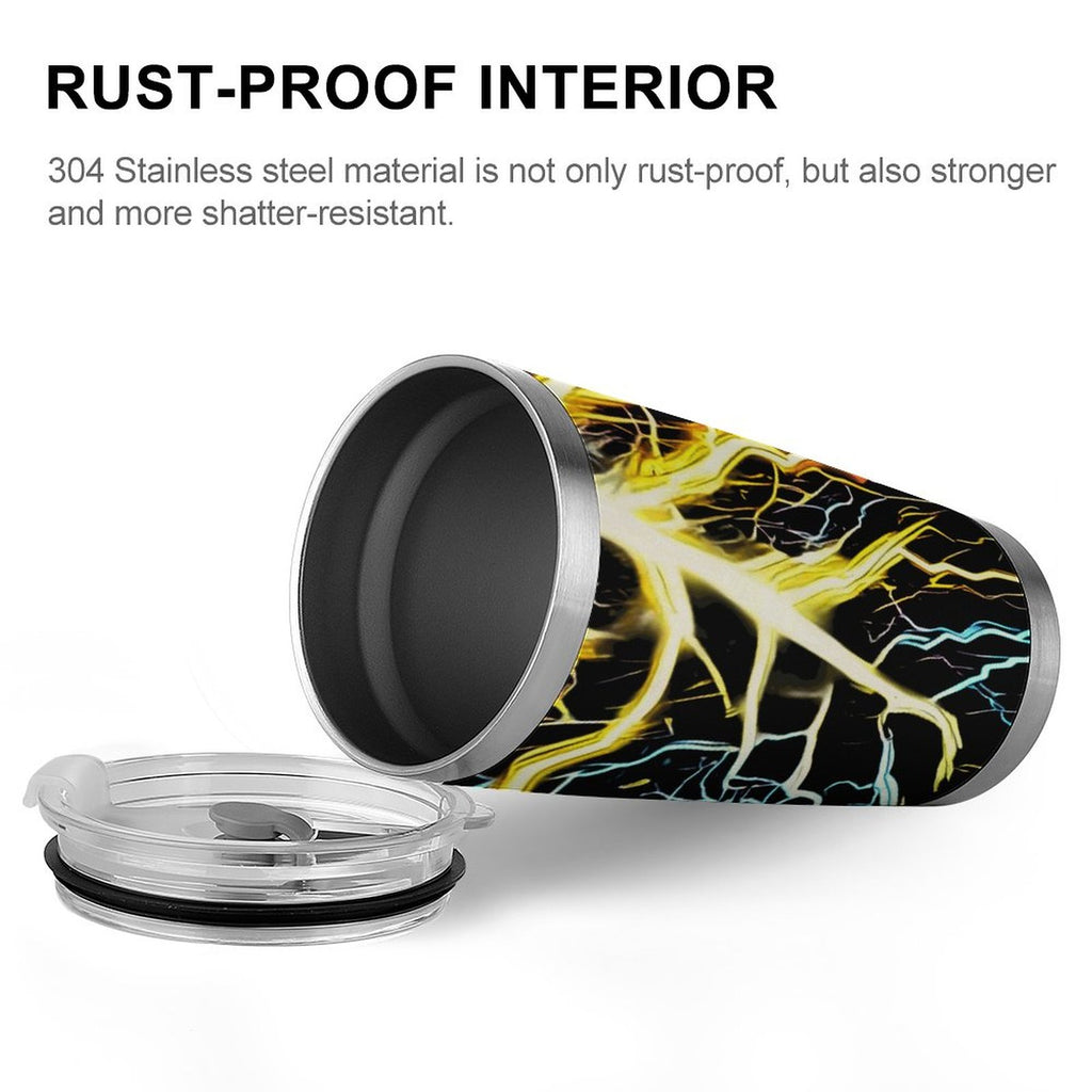 Electrifying 20oz Silver Rim Car Cup