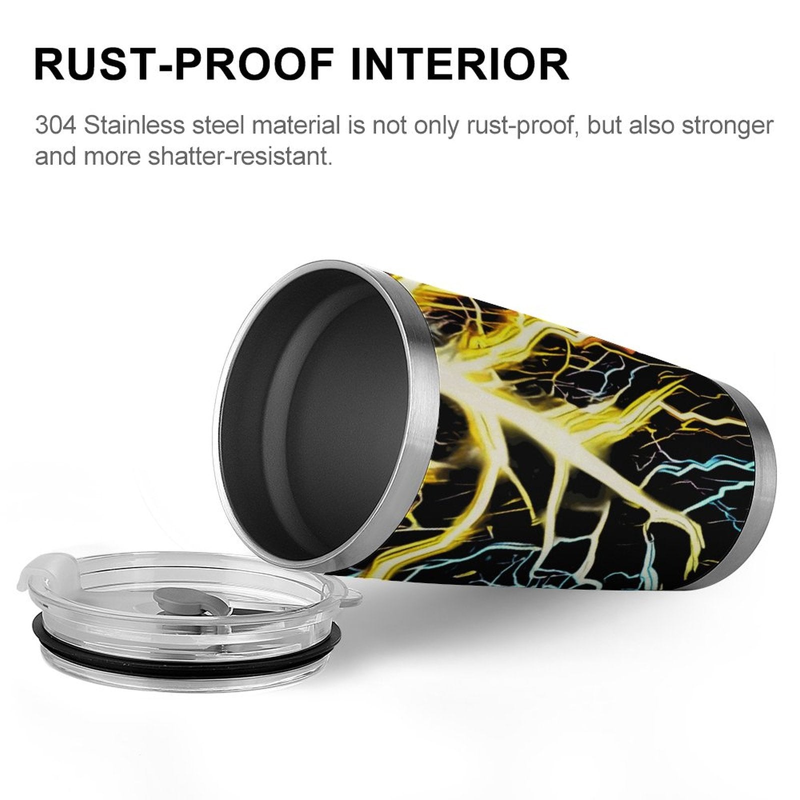 Electrifying 20oz Silver Rim Car Cup