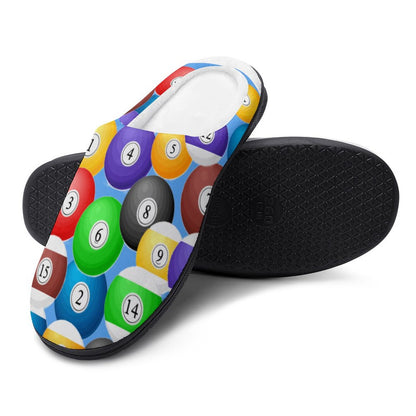 Pool Balls Cotton Women's Slippers – Comfortable Indoor House Slippers