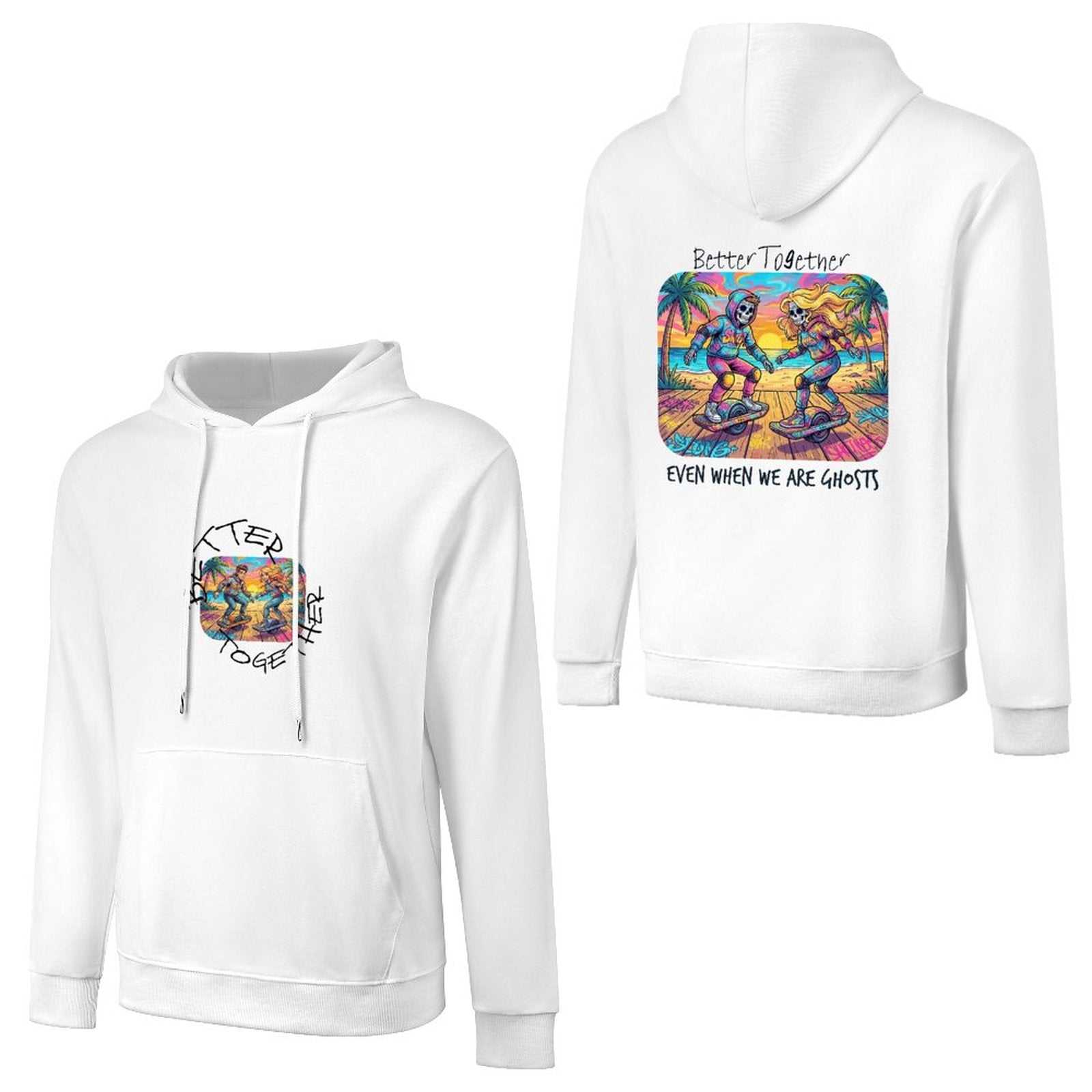 One  Wheel Love.  Cotton Hoodie with Pocket