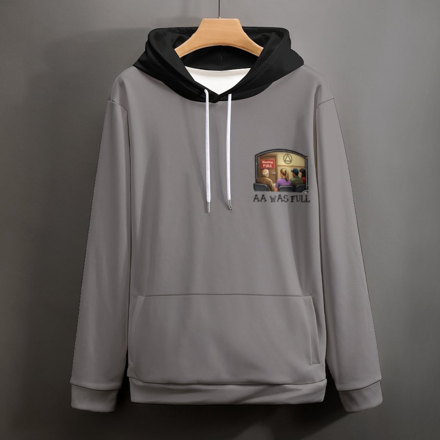 "AA Was Full" Unisex Classic Pullover Hoodie – Double-Layer Hood, Soft Polyester Fabric