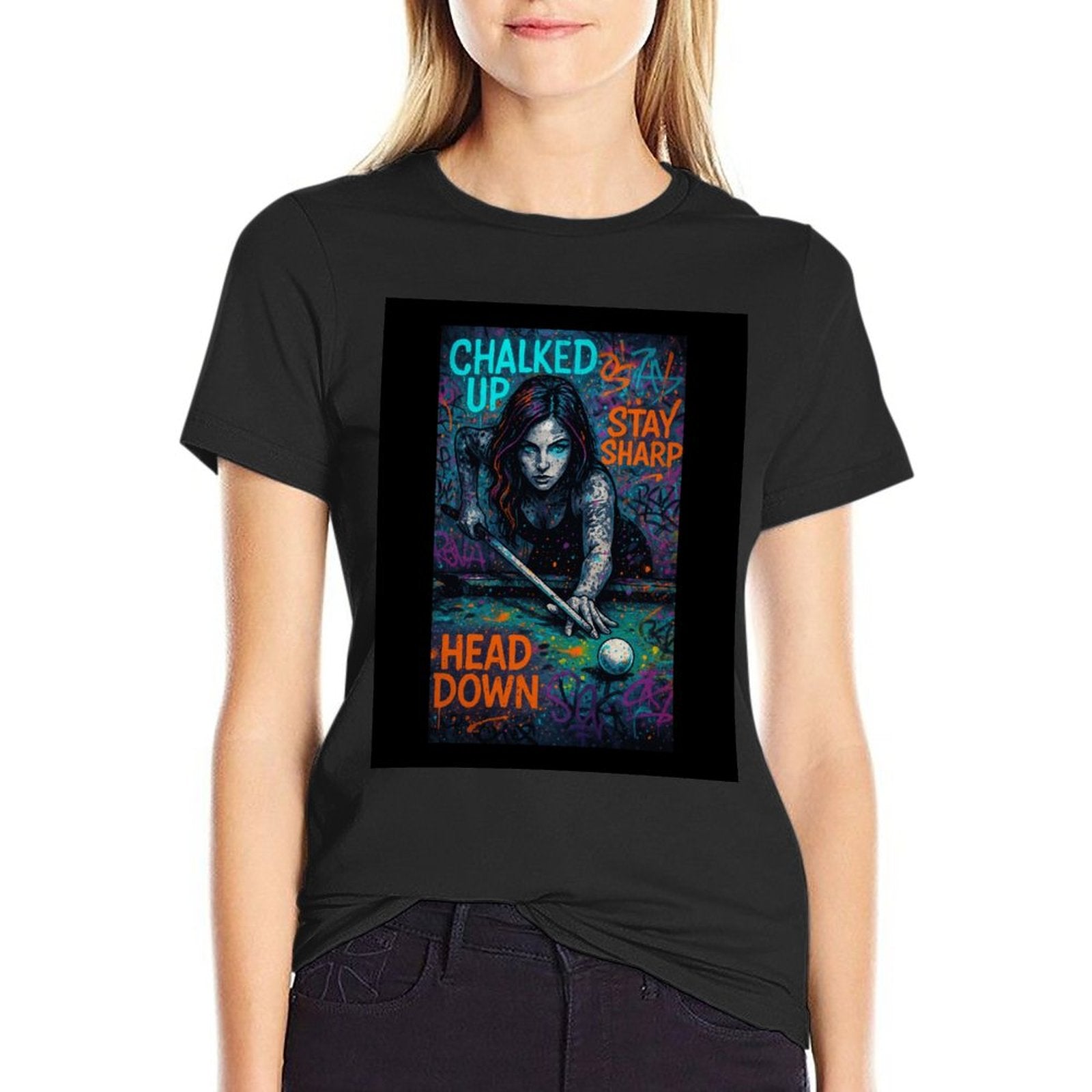 Chalked Up – Women’s Front Print Graphic T-Shirt