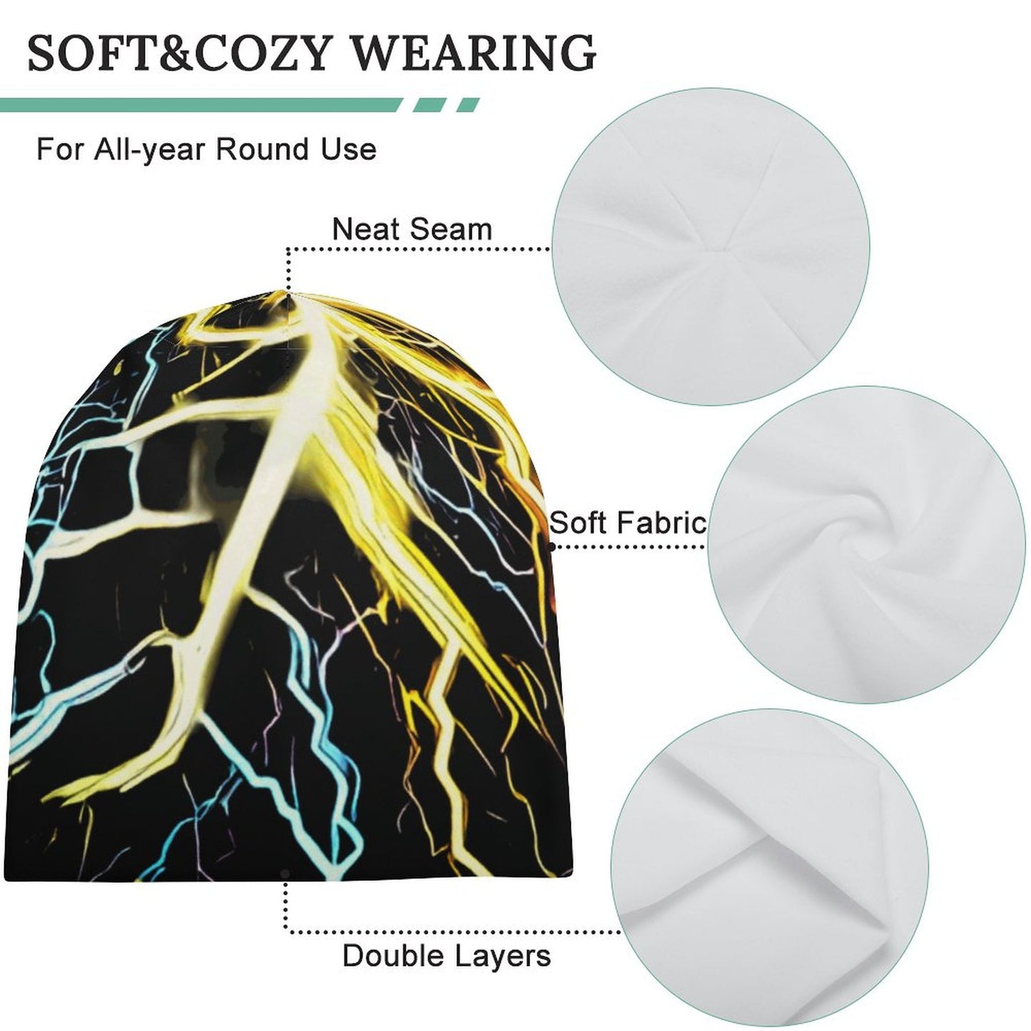 Electric Lightning Beanie – Bold Style, Warm Comfort, Everyday Wear