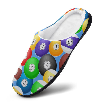 Pool Balls Cotton Women's Slippers – Comfortable Indoor House Slippers