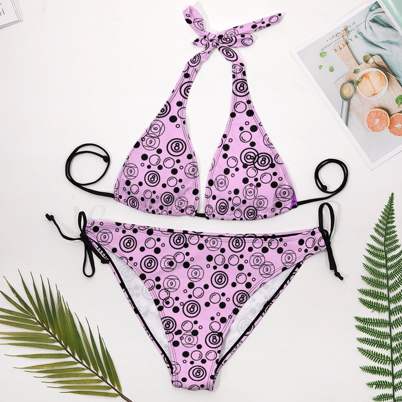 Bubbles & Billiards - Plus Size Women‘s Halter Bikini Set