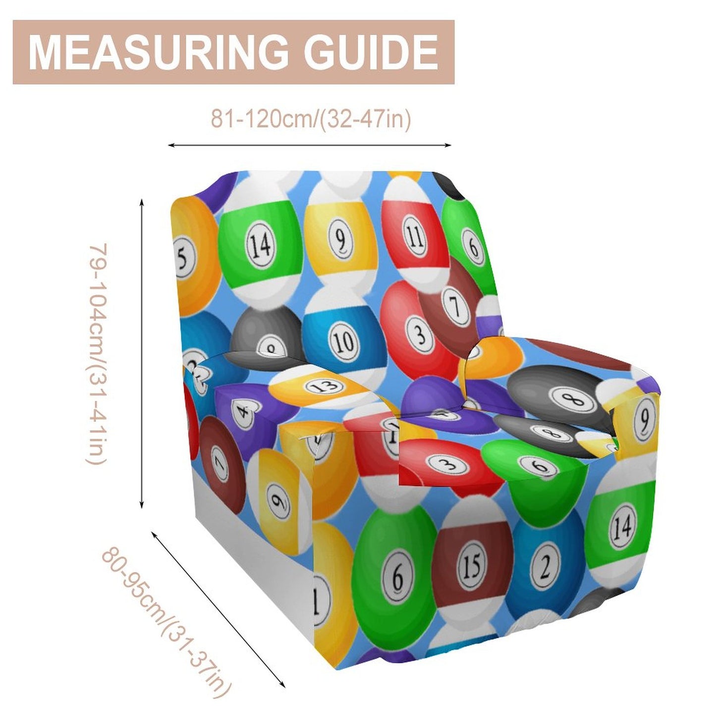 Pool Balls Collection: Single Sofa Cover