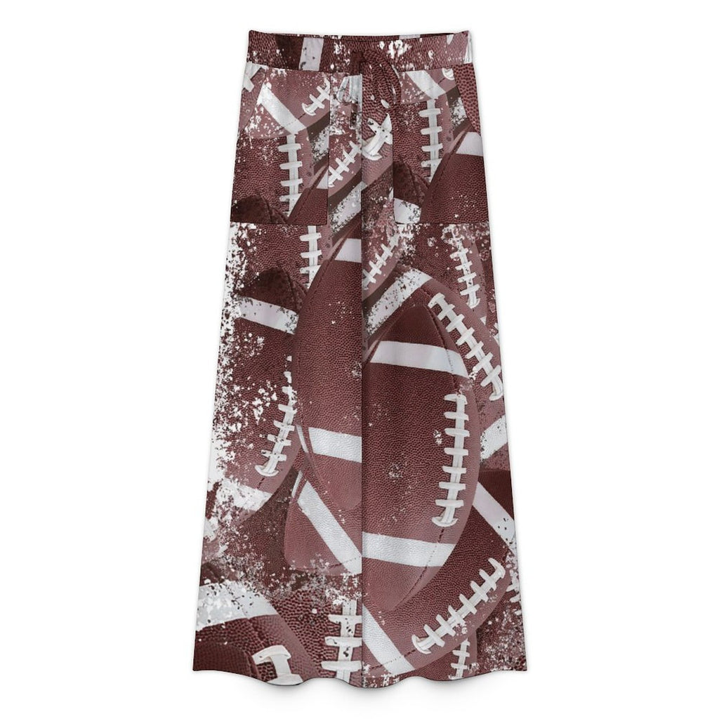 Women’s High-Waisted Wide Leg Football Pants – Soft Faux Cotton Comfort