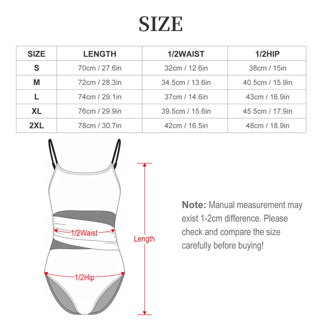 190gsm Mesh Splicing One-Piece Swimsuit(All-Over Printing)