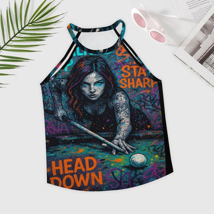 "Chalked up" Women’s Billiards Graphic Crewneck Tank Top